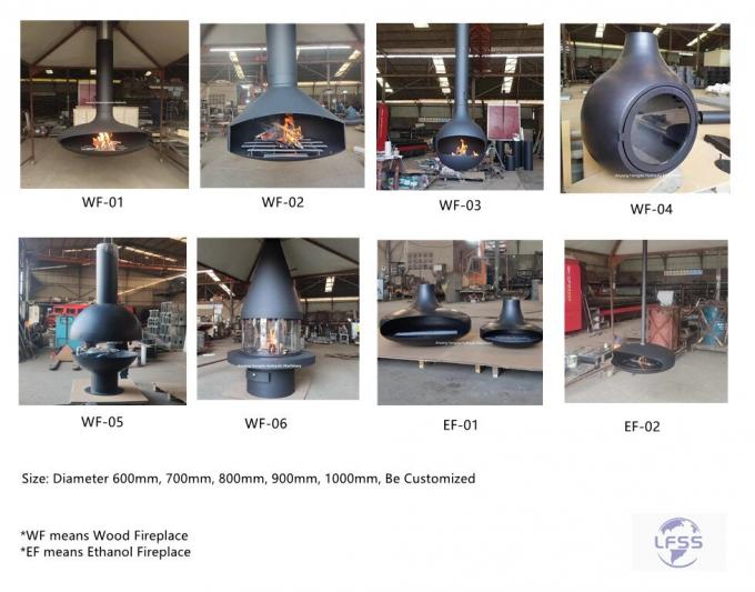 Kamin Herd Sphäre Designer neue benutzerdefinierte offene echte Feuer Holz brennen hängen 1