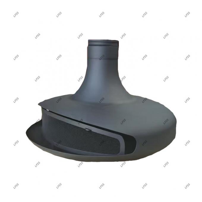 Aufgehängter Holz-Schwarz Kamin brennend Dachkamin Innen Stahl Sonderanfertigung 22