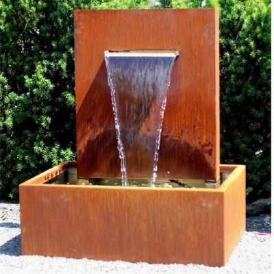 Fountain Garden Rusty Metal Waterfall Free Standing Corten Steel Pond Water Feature