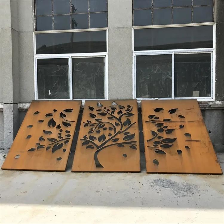 Metall Garten Raum Trennwände Corten Stahl Laser Schnitt Privatsphäre