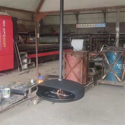 Bioethanol fireplace Modern Black Roof Mounted Cocoon Hanging Suspended Ethanol