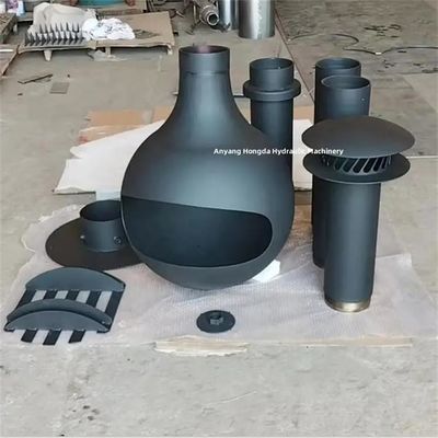 Luxury Morden Black Rotating Spherical Suspended Wood Burning Fireplace